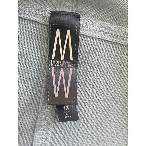 Marla Wynne Soft Knit 1X Kimono Topper Kaftan Mint Green 3/4 Sleeve Cardigan - Picture 5 of 8